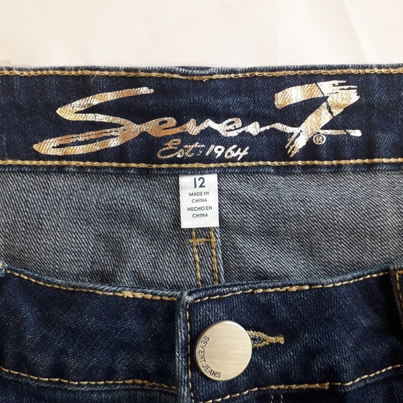 Seven 7 | Bermuda cuffed blue jean shorts - Picture 12 of 14